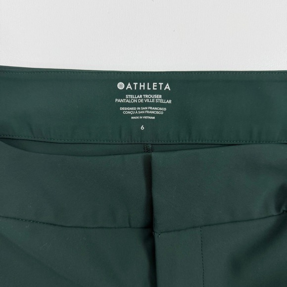 Athleta Stellar Trouser Women 6 Green Excellent Tapered Travel Workwear Pants - Picture 2 of 7